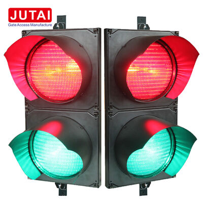 JUTAI JD112HF-C 100 मिमी रेड एंड ग्रीन एलईडी ट्रैफिक सिग्नल लाइट आईपी65 सुरक्षा के साथ पार्किंग बैरियर गेट और वाहन एक्सेस कंट्रोल के लिए