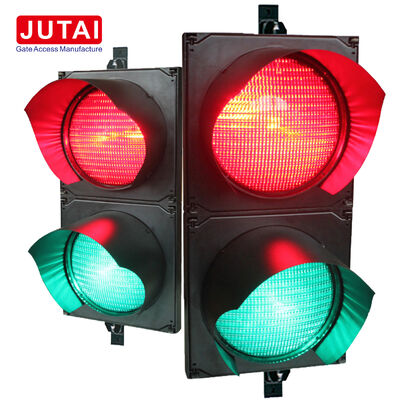 JD112HF-C 100 मिमी रेड ग्रीन एलईडी ट्रैफिक सिग्नल लाइट OSRAM हाई पावर एलईडी और फ्रेस्नेल लेंस के साथ, वाहन प्रवेश और अभिगम नियंत्रण के लिए IP65 पार्किंग बाधा गेट ट्रैफिक लाइट